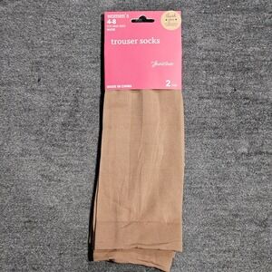 Juncture Women Nude Trouser Socks 2 Pair Pack Shoe Size 4-8 Sheer Stretch New